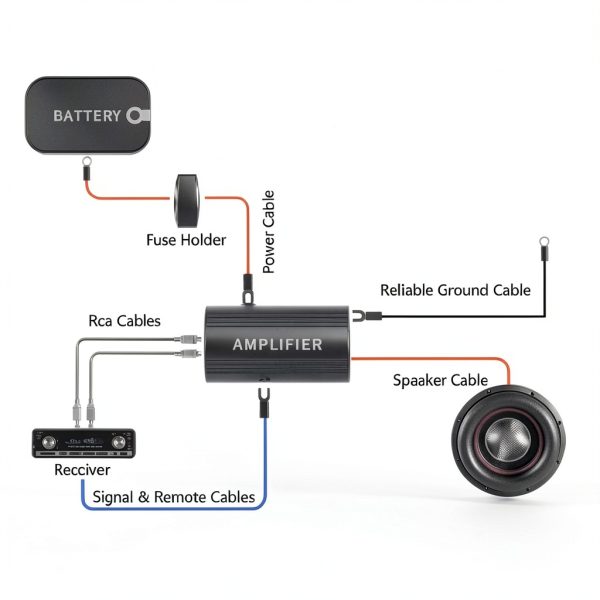 Gulfmew 4 Gauge Amp Wiring Kit Copper Power-5