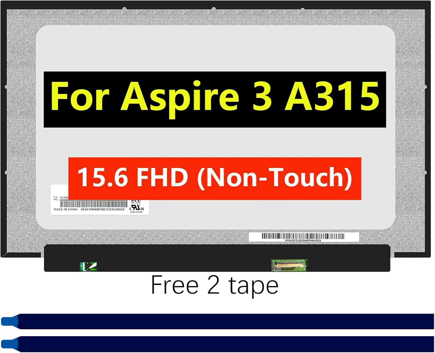 Acer Aspire 3 laptop with new TFTcenter screen installed