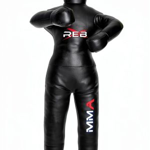 REBX MMA Standing Grappling Dummy Black Leather-0