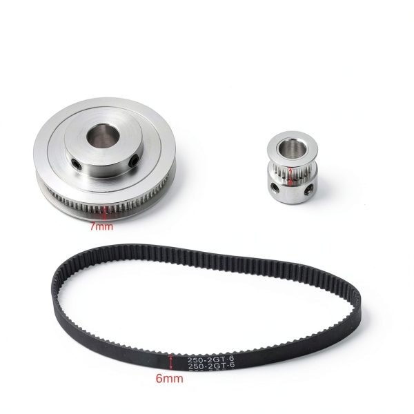 Aluminum Timing Pulley Set uxcell 80T & 20T with Belt 250mm-1