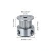 MECCANIXITY 20 Teeth 3mm Bore Aluminum Timing Pulley Silver Pack of 2-1